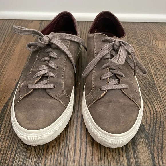 Peter Nappi tan leather lace up sneakers made in Portugal size 38/8 - Picture 4 of 9